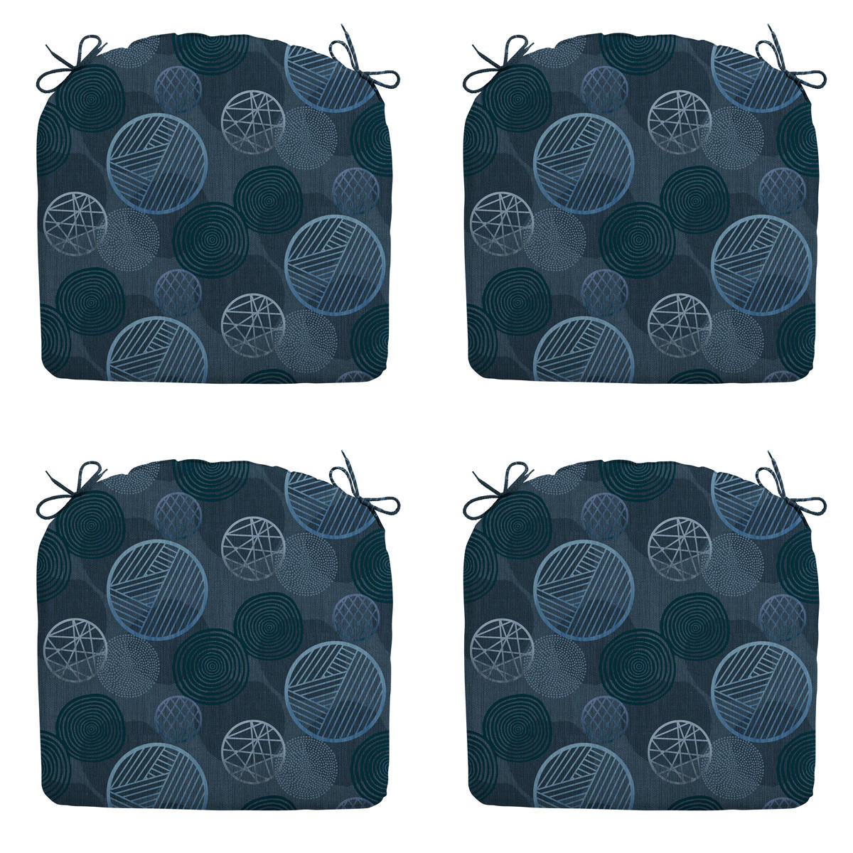 SITZKISSEN Kreis 46/48 cm 4er-Set - Blau, Textil (48/4/46cm) - Madison