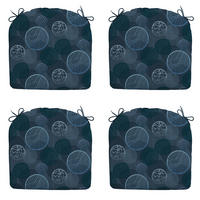 SITZKISSEN Kreis 46/48 cm 4er-Set - Blau, Textil (48/4/46cm) - Madison
