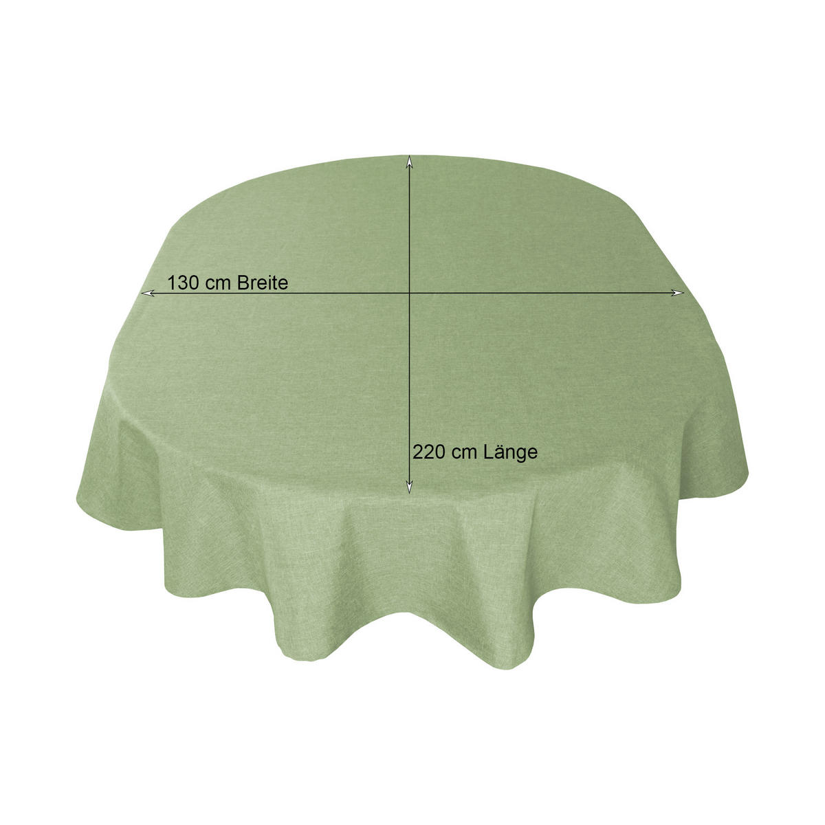 TISCHDECKE Leinenoptik 130/220 cm oval Hellgrün - Hellgrün, Textil (130/220cm) - TiborTex