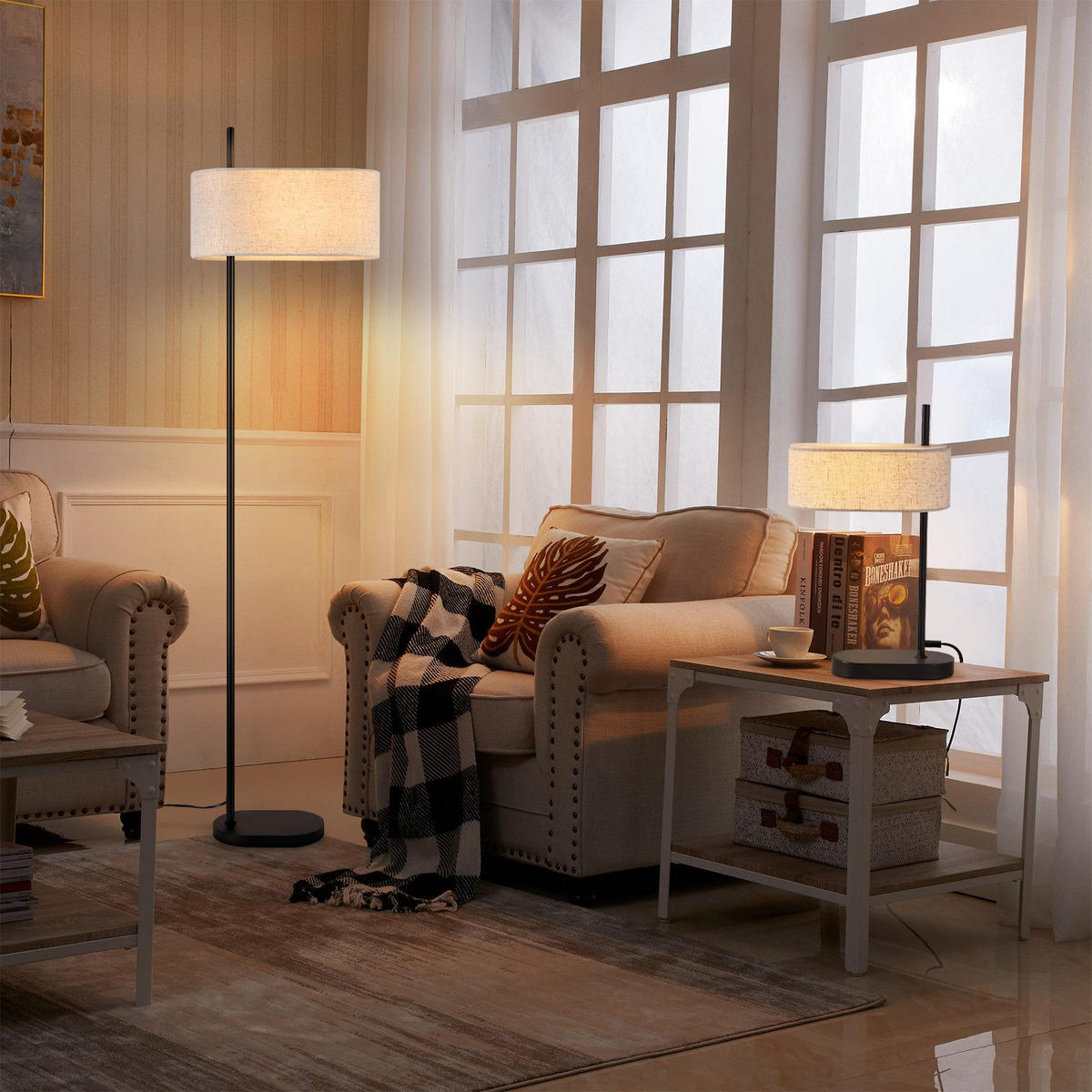 STEHLAMPE Yalowitz 40/21.2/155cm - Schwarz, Metall (40/21.2/155cm) - Nettlife