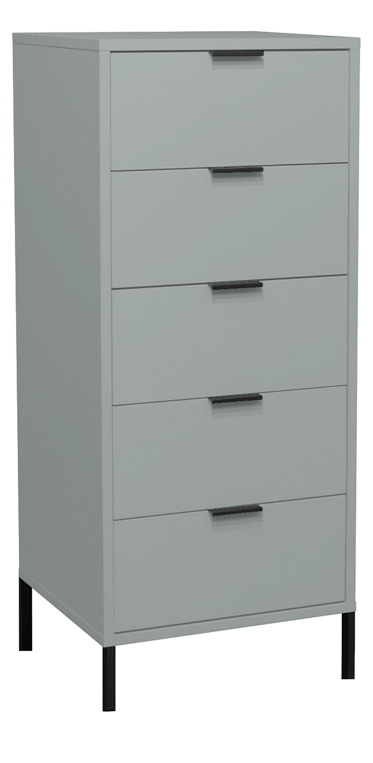 KOMMODE Erna 51x45x123 Pinie Green matt Lack - Grün, Holzwerkstoff (51/123/45cm) - 58aufmkessel