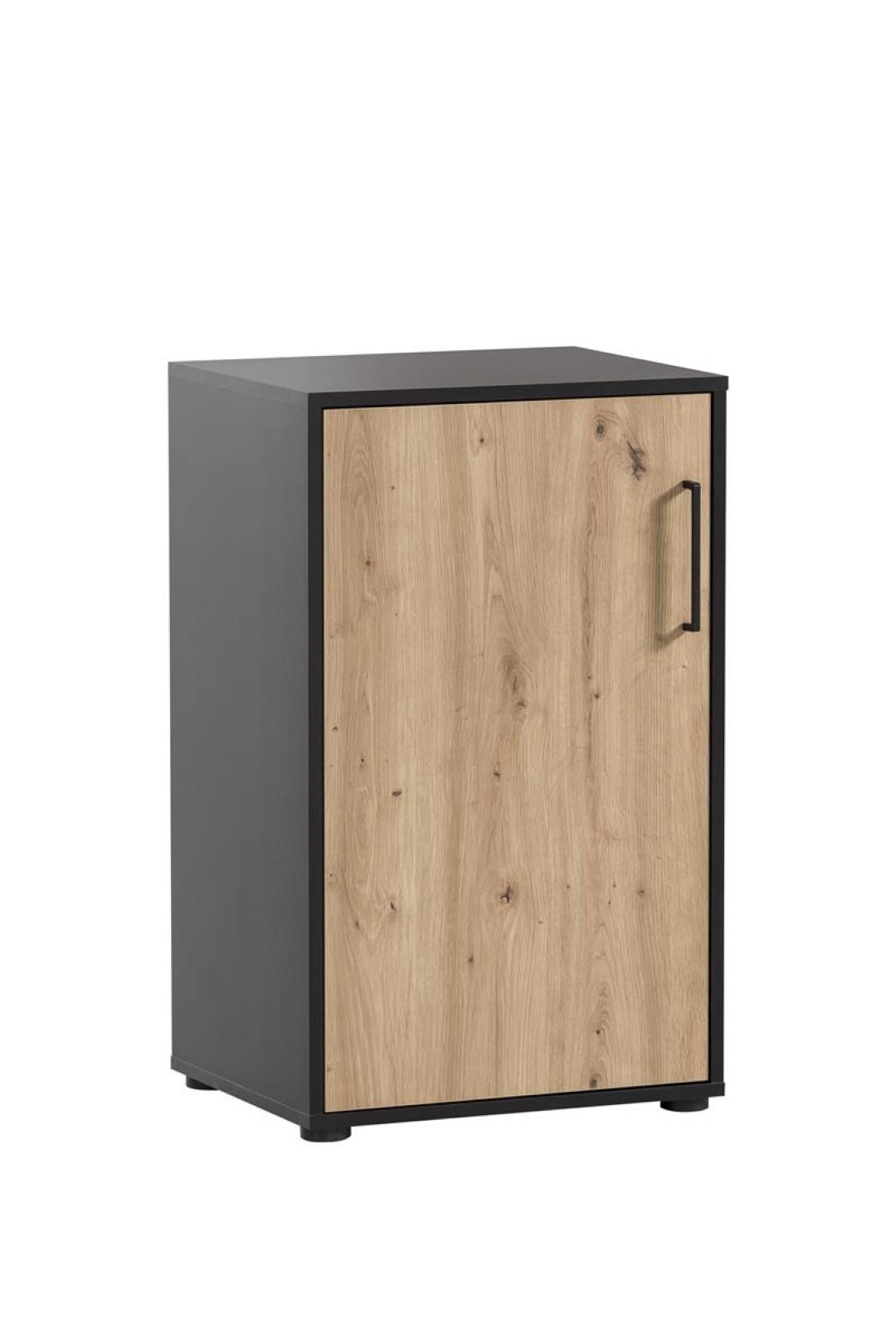 AKTENSCHRANK Raven Small 84x51x41 cm Eiche/Schwarz - Schwarz, Holz (51/84/41cm) - PROREGAL