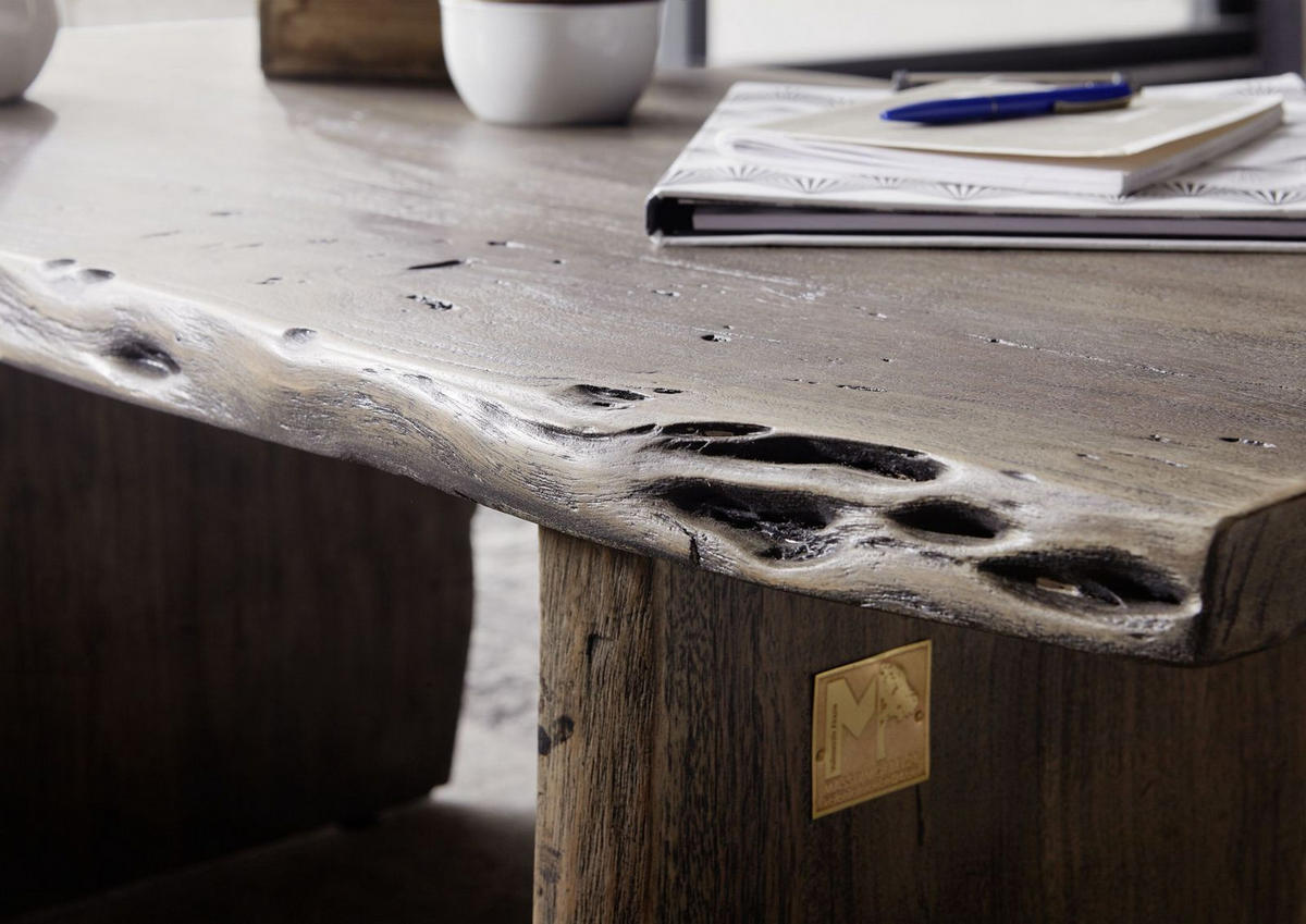 COUCHTISCH Akazie 120x60x45 Akazie grau lackiert PURE ACACIA #427 - Grau, Holz (120/60/45cm) - Massivmoebel24