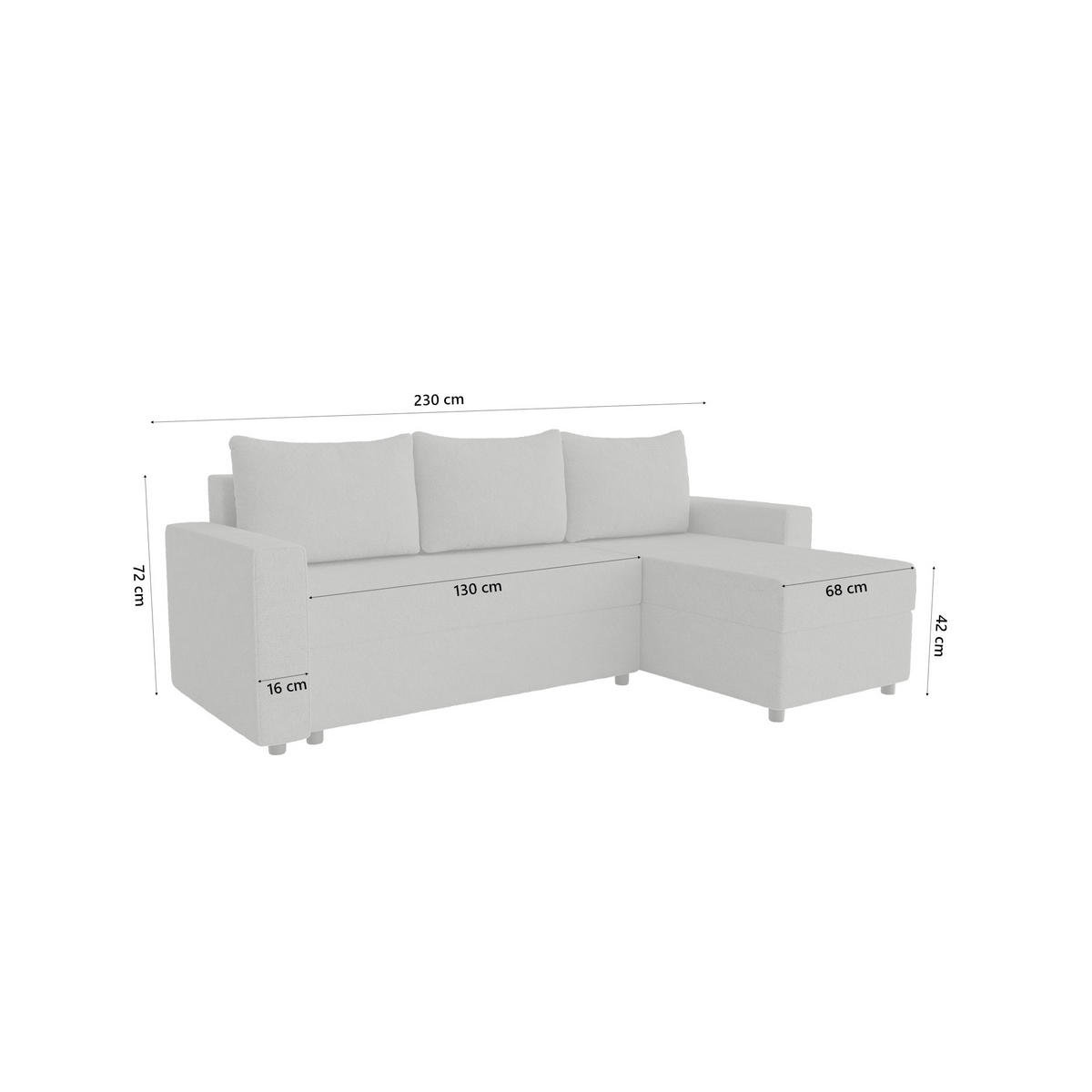 ECKSOFA Goka L mit Schlaffunktion, Graphit - Graphitfarben, Textil (230/146cm) - Fedve