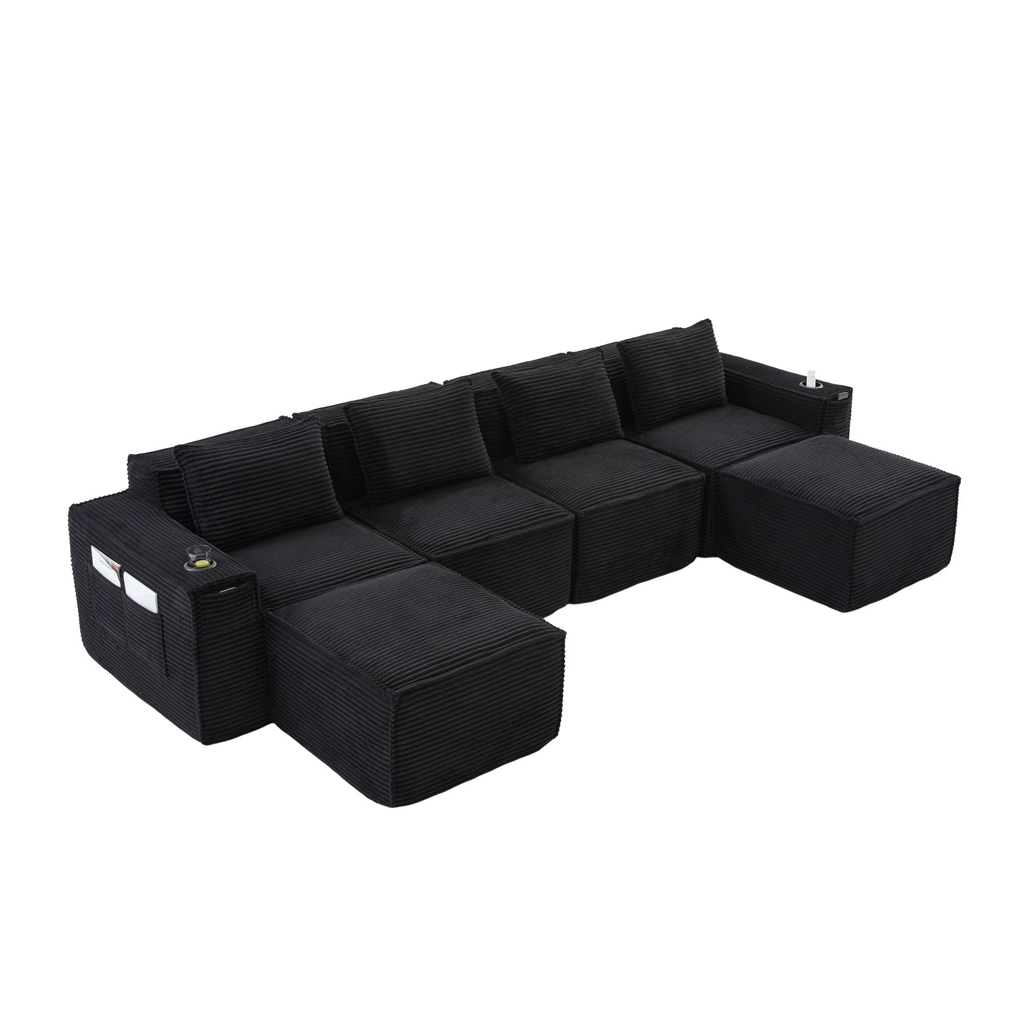 ComfortXL Wohnlandschaft Schwarz 330x75x162 cm