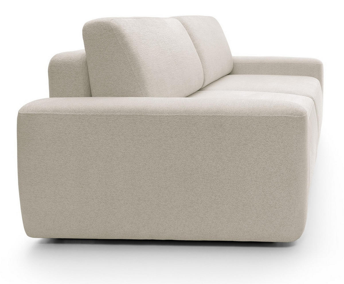 POLSTERSOFA 260 cm Orea, Schlaffunktion, Bettkasten, Beige - Beige, Holz (257/82/105cm) - Emporius