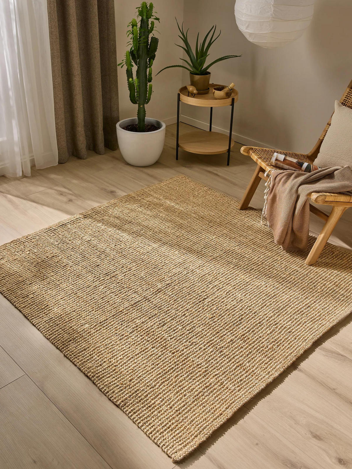 JUTETEPPICH Svea Natur 150x150 cm - Naturfarben, Textil (150/150cm) - benuta Pure