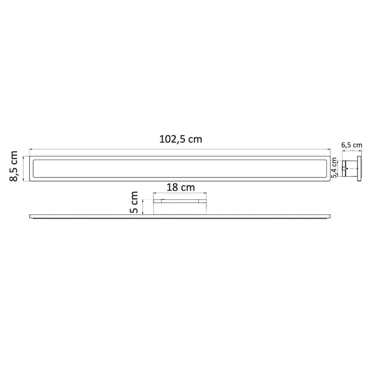 WANDLEUCHTE Mattea, Schwarz, 102.5cm - Schwarz, Metall (8.5/102.5/102.5cm) - KOSILUM