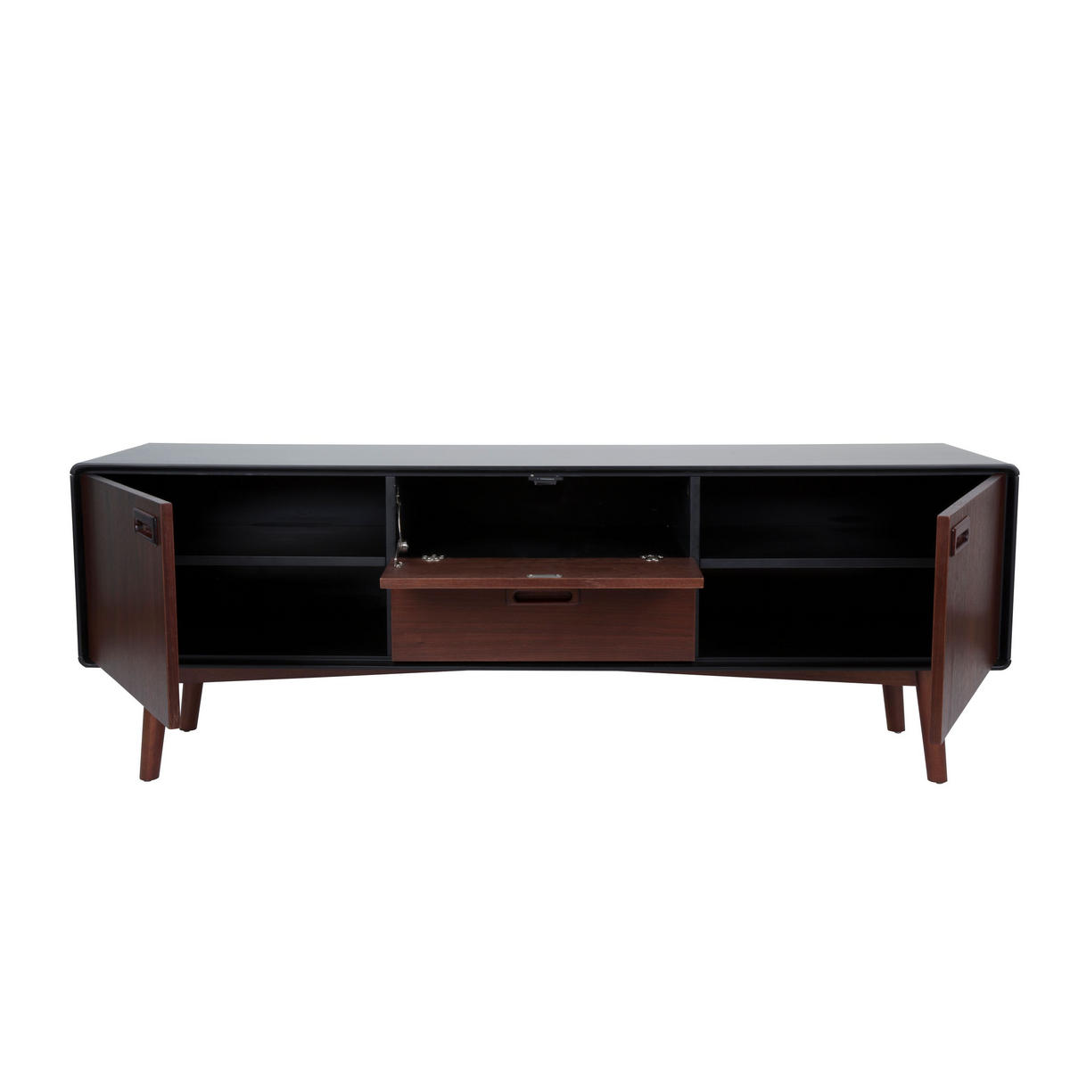 SIDEBOARD Juju Niedrig Dunkelbraun - Multicolor, Holzwerkstoff (150/53/398cm) - Dutchbone