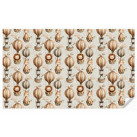 KINDERTAPETE - Safari - Heißluftballons - Taupe - 450x280 cm - Beige, Papier (450/280cm) - OnlyWow
