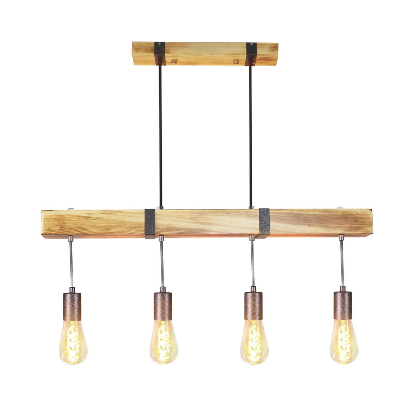 PENDELLEUCHTE Eleanor 177/80/6 cm - Schwarz, Holz (177/80/6cm) - ZMH