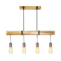 PENDELLEUCHTE Eleanor 177/80/6 cm - Schwarz, Holz (177/80/6cm) - ZMH