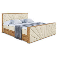 BOXBETT mit Matratze H3 und Lattenrost - LOLLI6-Z - 160x200 - Beige Monolith - Beige, Holzwerkstoff (160/200cm) - ALTDECOR