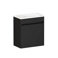 BADSCHRANK mit Soft-Close-Tür 46 cm Schwarz - Schwarz, Holzwerkstoff (26/51.5/46cm) - Beauniv
