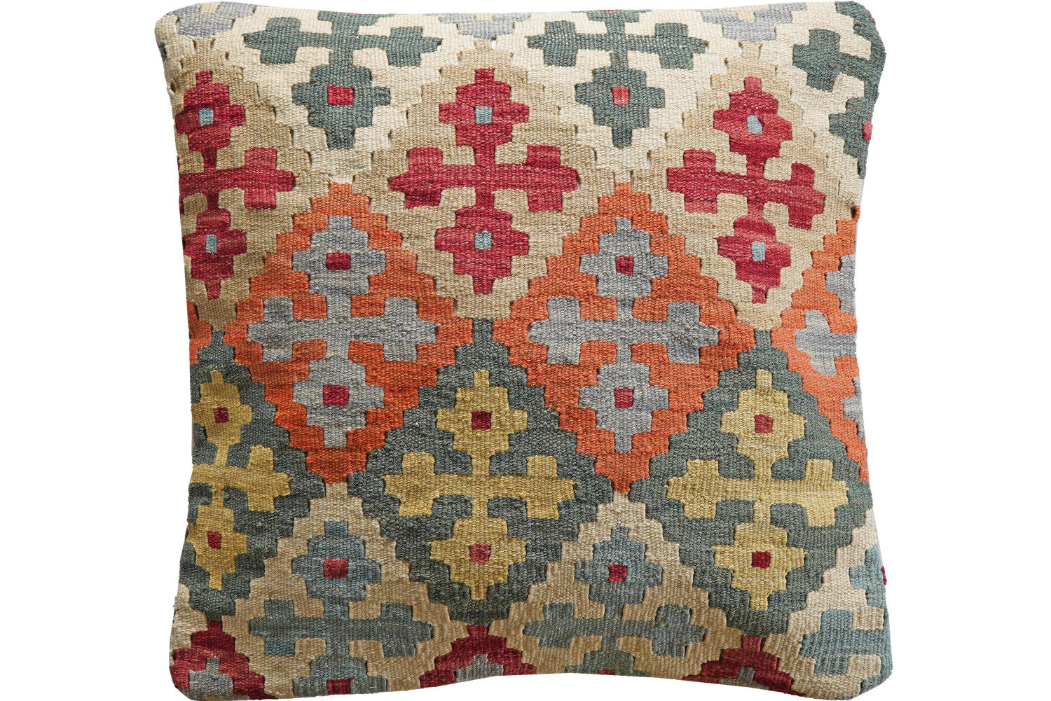 KELIM-KISSEN Mehrfarbig 65/65 cm Schurwolle - Multicolor, Textil (65/65cm) - Looma