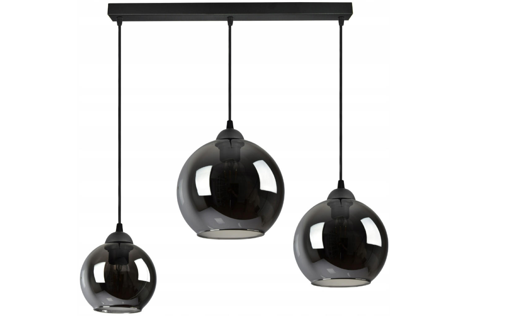 PENDELLEUCHTE HAGEN - Transparent/Anthrazit, Glas/Metall (20/70/80cm) - kiki design