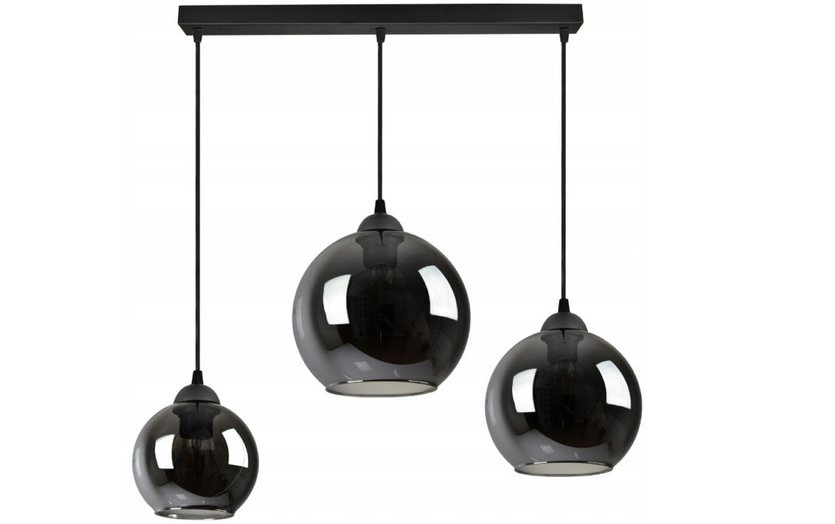 PENDELLEUCHTE HAGEN - Transparent/Anthrazit, Glas/Metall (20/70/80cm) - kiki design