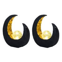 LED AUSSENLEUCHTE Halbmond Schwarz Gold - Schwarz, Glas/Kunststoff (29.4/9/30.5cm) - Nowa