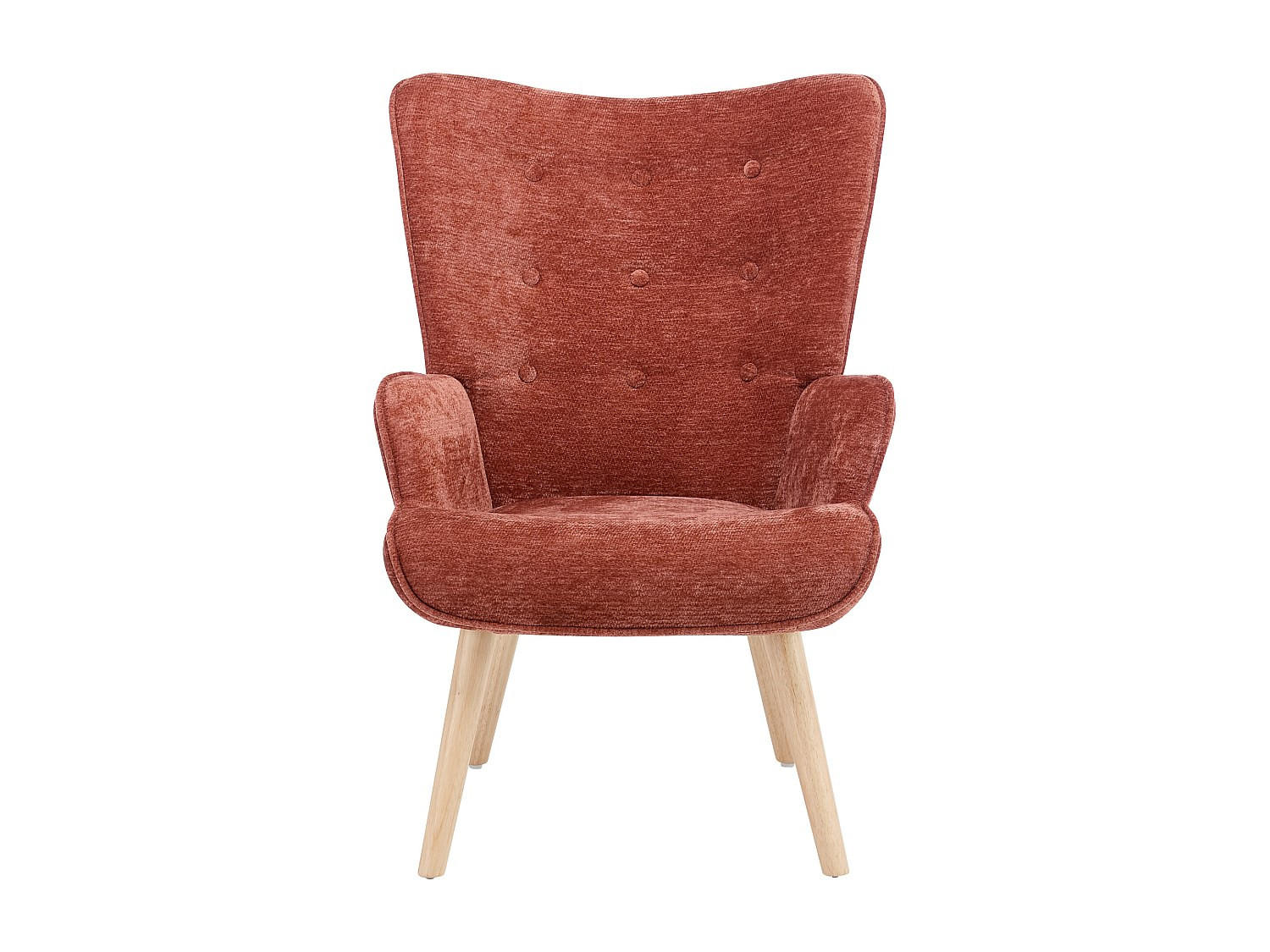SESSEL mit gerader Rückenlehne - 1 Person - Stoff - Terracotta - - Terracotta, Textil (69/95.5/78cm) - Vente-Unique