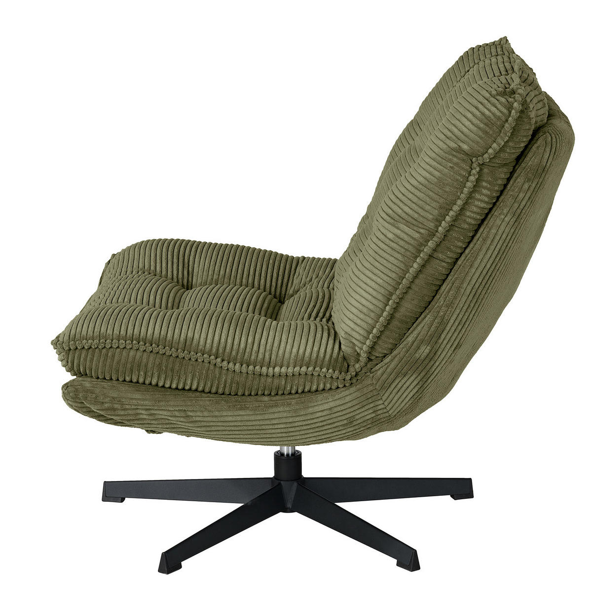 SESSEL - Cord - Schwarz/Grün, Textil/Metall (72/85/90cm) - home24