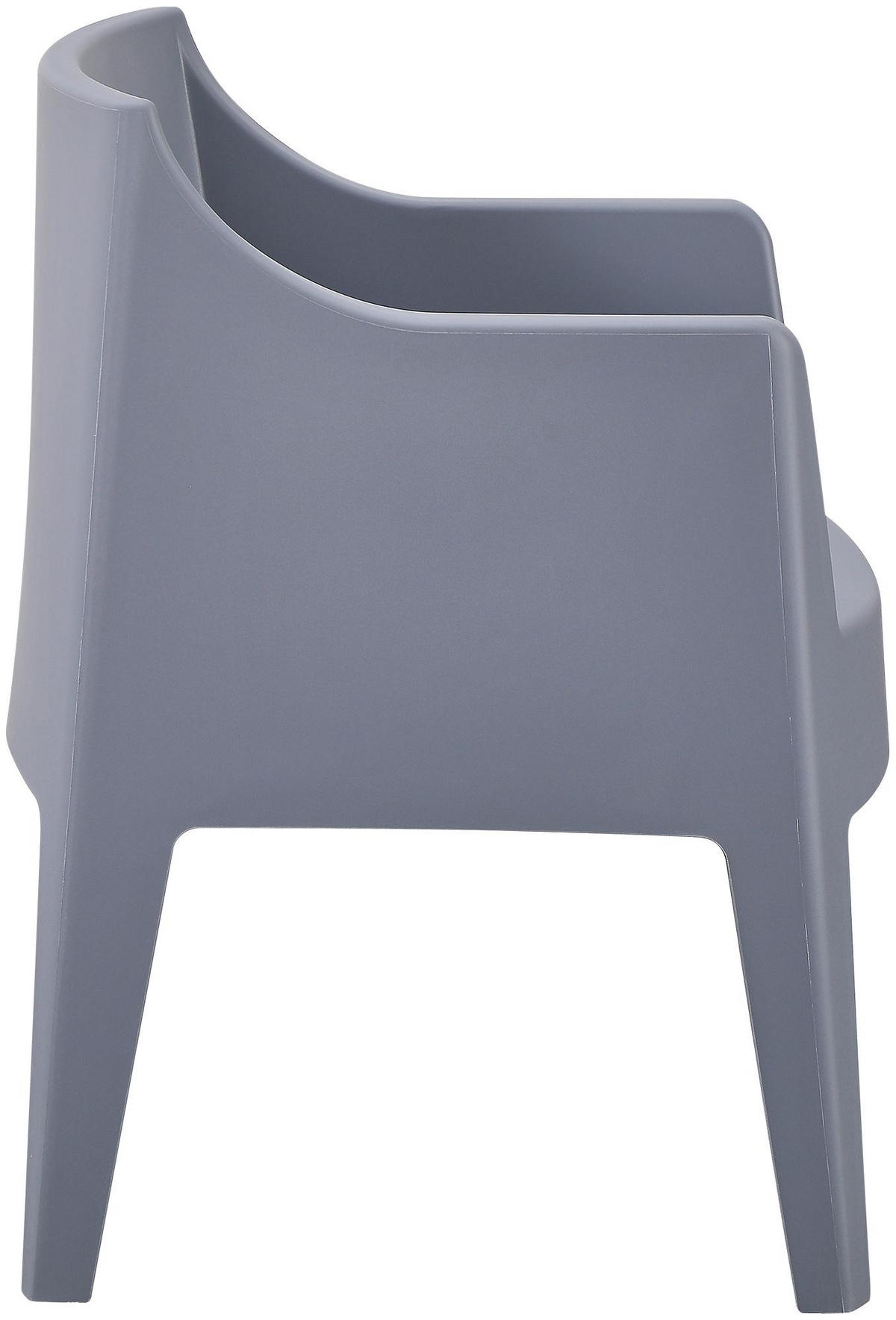 GARTENSTUHL Henri 6er Set 73x57x78cm Kunststoff Grau Stapelstuhl - Grau, Kunststoff (73/78/57cm) - DELUKE