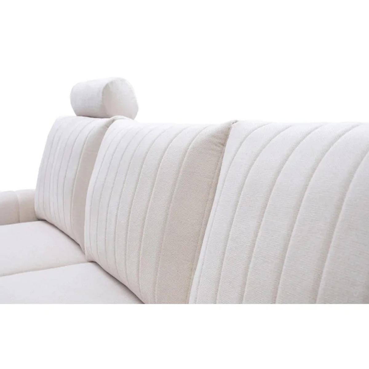 ECKSOFA MANGO, Eckcouch in L-Form mit Schlaffunktion und Bettkasten, Farbe: Beige, Velourstoff, Ottomane Links - Beige, Textil (251/164cm) - Sepro Meble