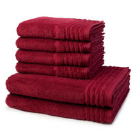 FROTTIERSET Vienna Style Supersoft 6-teilig - Dunkelrot, Textil (50/100cm) - Vossen