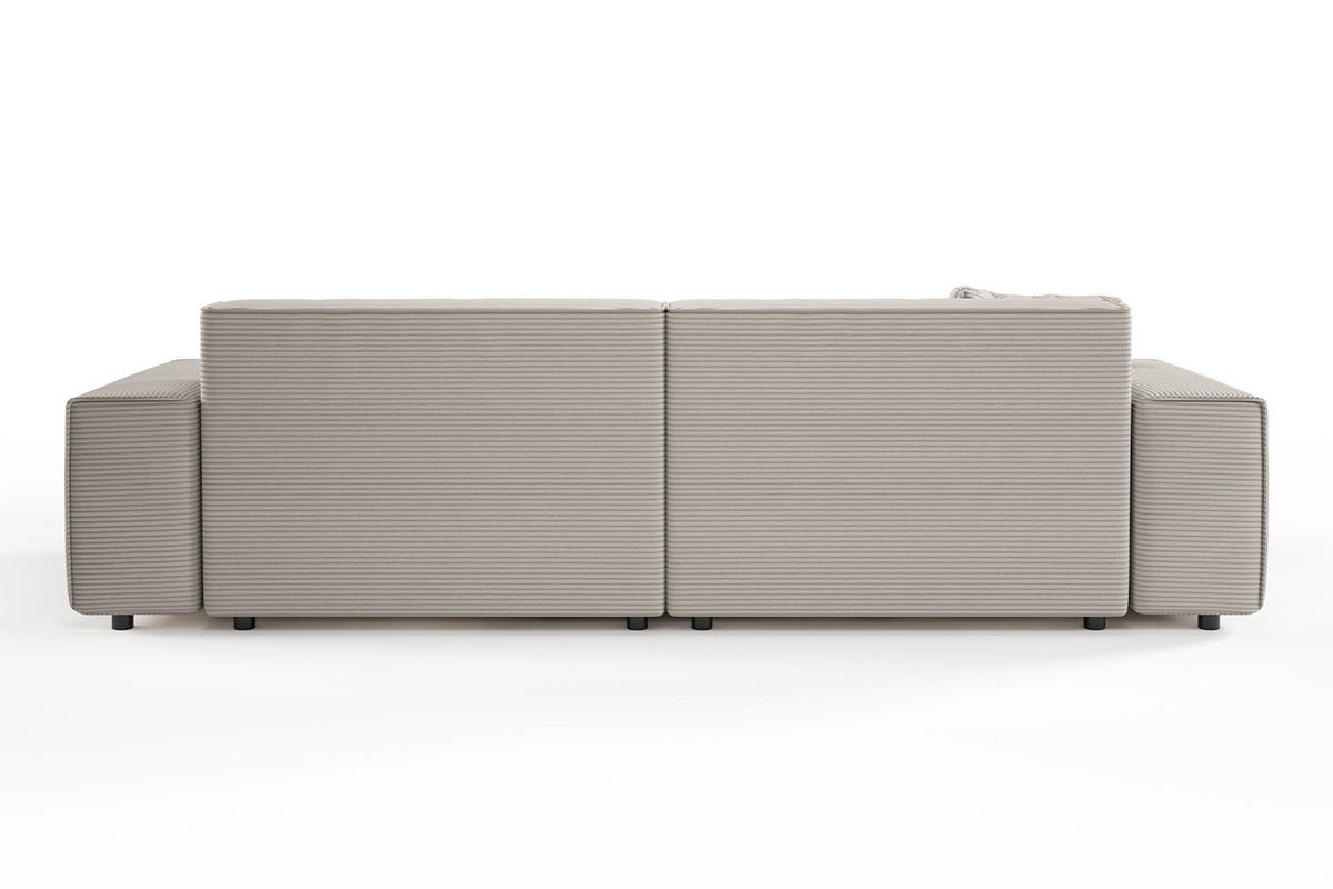 SOFA RANI Steingrau Cord - Schwarz/Grau, Kunststoff/Textil (256/71/101cm) - KAWOLA