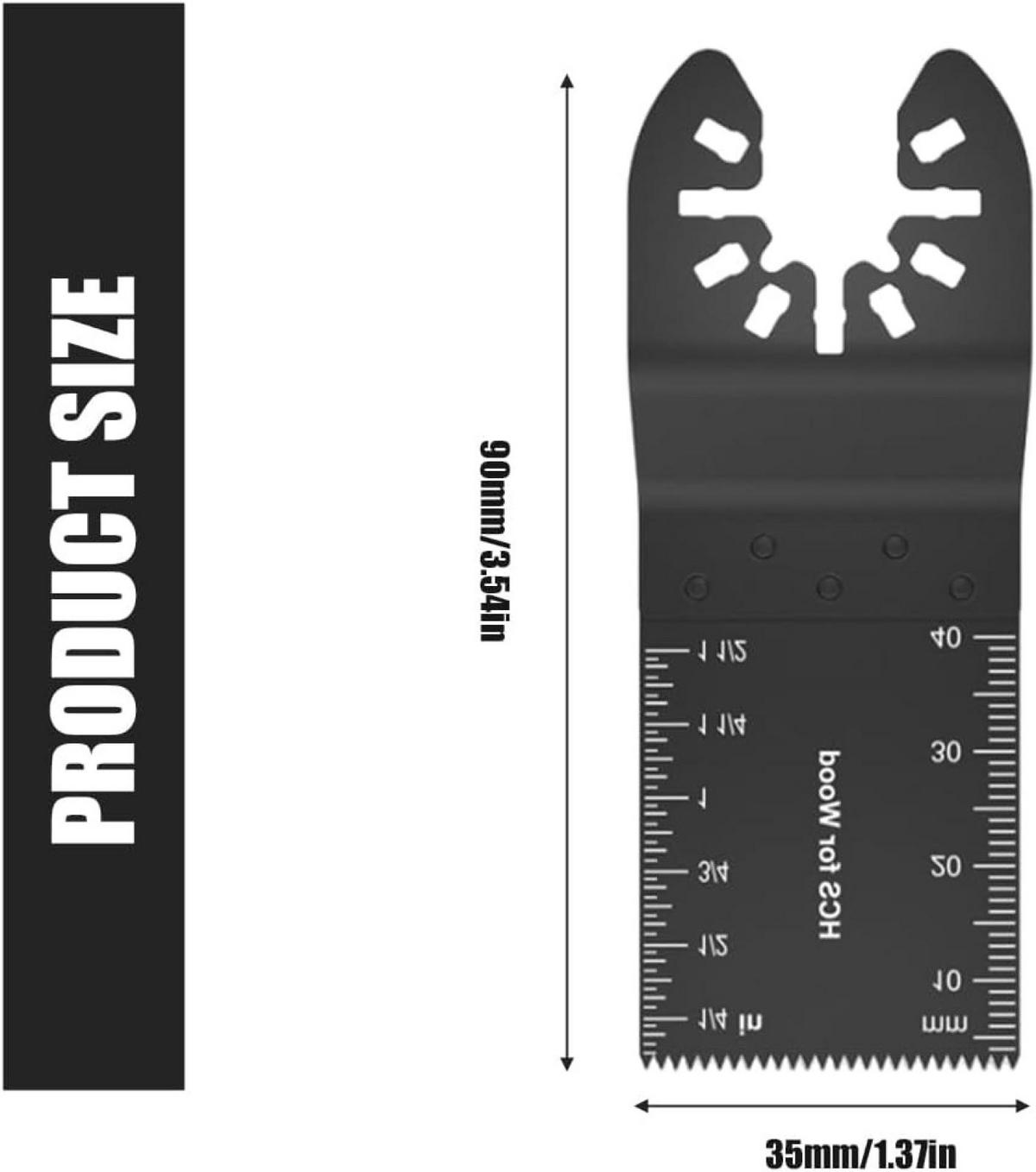 SÄGEBLATT - 34 mm - 6 Blätter - Geeignet für Holz und Kunststoffe - Schwarz, Metall (1/3.4/9cm) - DCA
