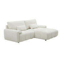 ECKSOFA – Ecke rechts – Chenille-Stoff – Offwhite – ANELKO - Weiß, Textil (242/171cm) - Vente-Unique