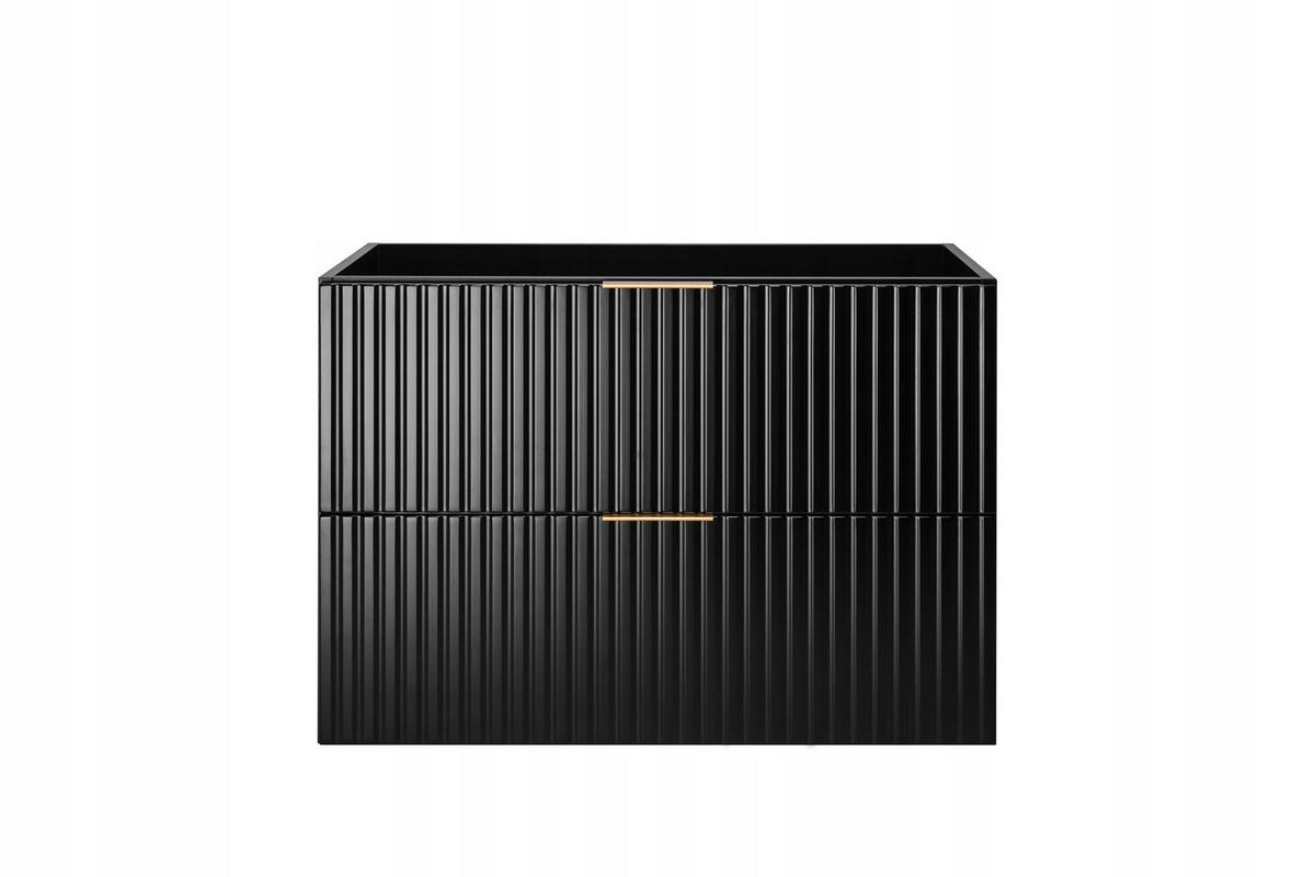 WASCHBECKUNTERSCHRANK FLOW + Platte Schwarz matt 80/57/46 cm - Schwarz, Holzwerkstoff (80/57/46cm) - Rodan