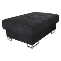 POLSTERHOCKER Cotere - Silberfarben/Schwarz, Holz/Textil (104/42/67cm) - MIRJAN24