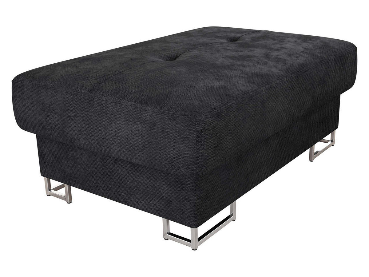 POLSTERHOCKER Cotere - Silberfarben/Schwarz, Holz/Textil (104/42/67cm) - MIRJAN24