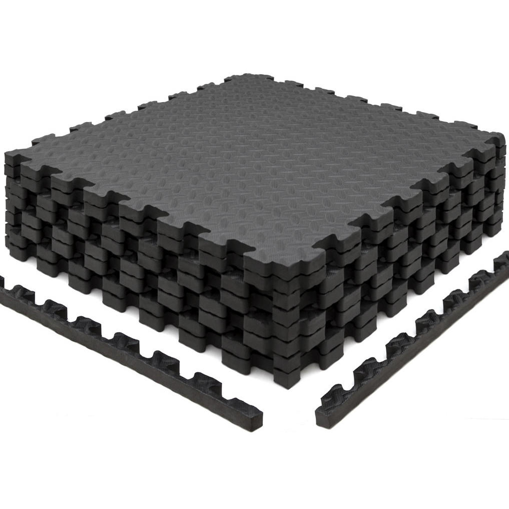 BODENSCHUTZMATTE 63x63x2 cm, Schwarz, 8er Set - Schwarz, Kunststoff (63/63cm) - eyepower
