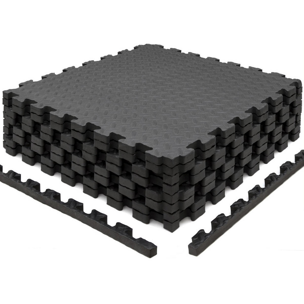 BODENSCHUTZMATTE 63x63x2 cm, Schwarz, 8er Set - Schwarz, Kunststoff (63/63cm) - eyepower