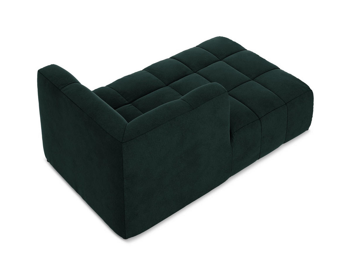 SOFAELEMENT Links Samt Stoff Grün - Salbeigrün/Schwarz, Holzwerkstoff/Kunststoff (101/77/175cm) - Makamii