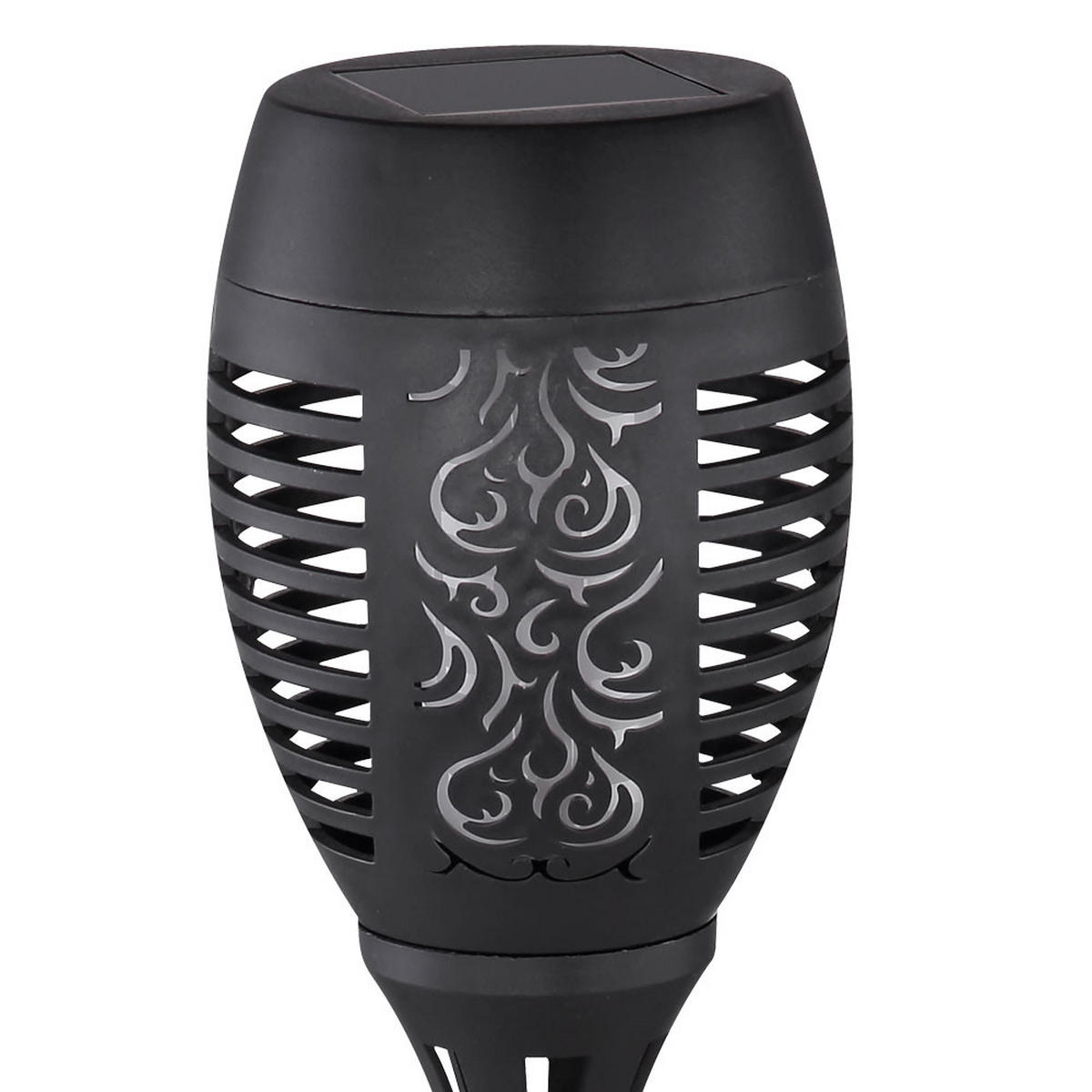 LED AUSSENLEUCHTE Schwarz Feuereffekt 2er Set - Schwarz, Kunststoff (9.5/9.5/50cm)