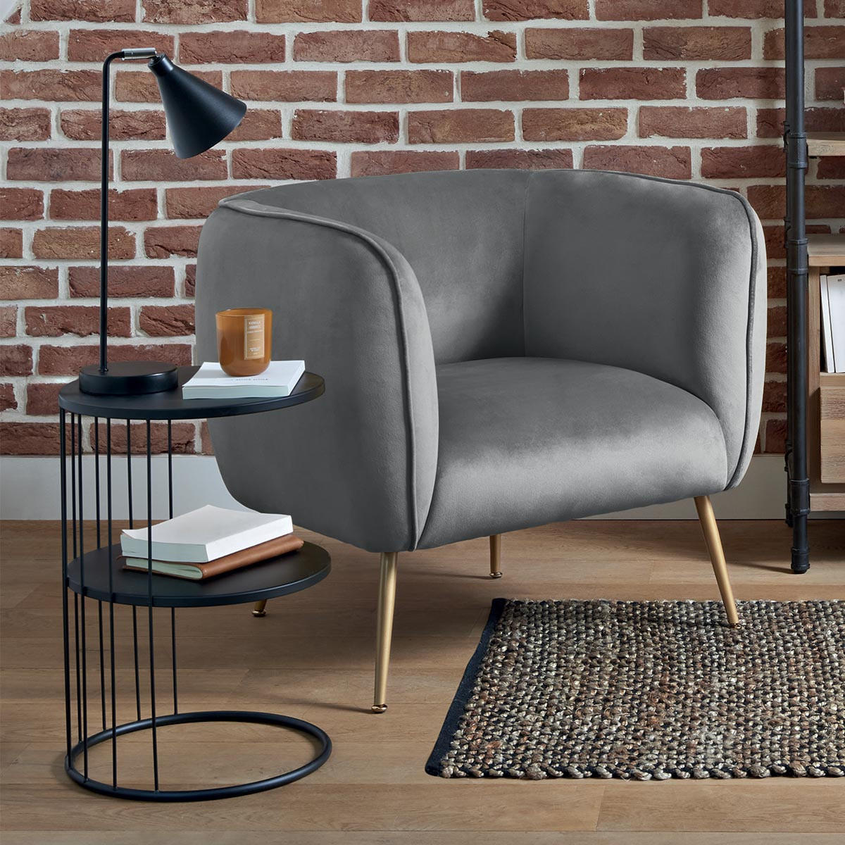 BEISTELLTISCH Design und Original Schwarz 36/36/52 cm - Schwarz, Metall (36/36/52cm) - Atmosphera Createur d´interieur