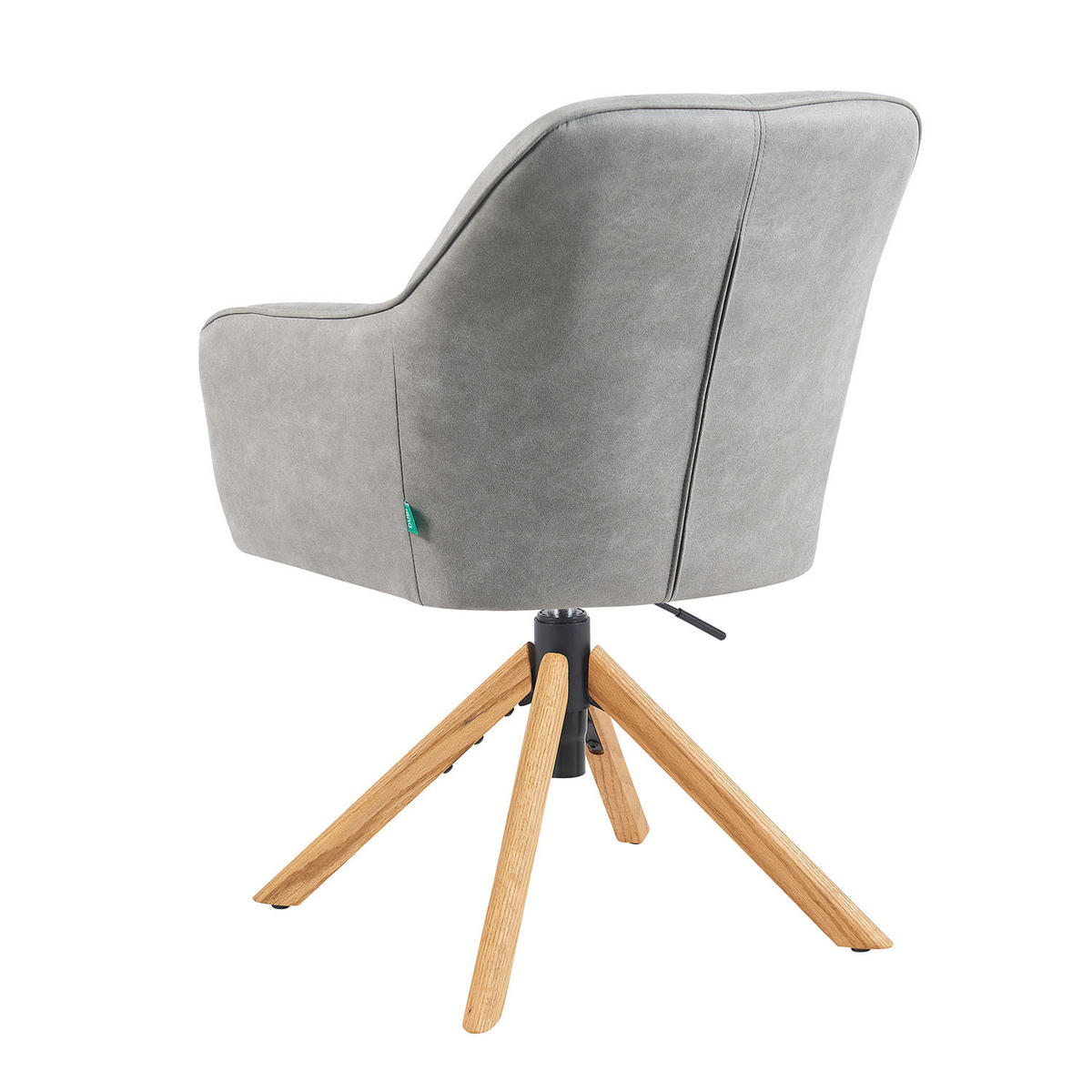 BÜROSTUHL Mika-Jaro - Honigeiche/Hellgrau, Eichenholz/Holz (60/88/65cm) - DUBI Möbel
