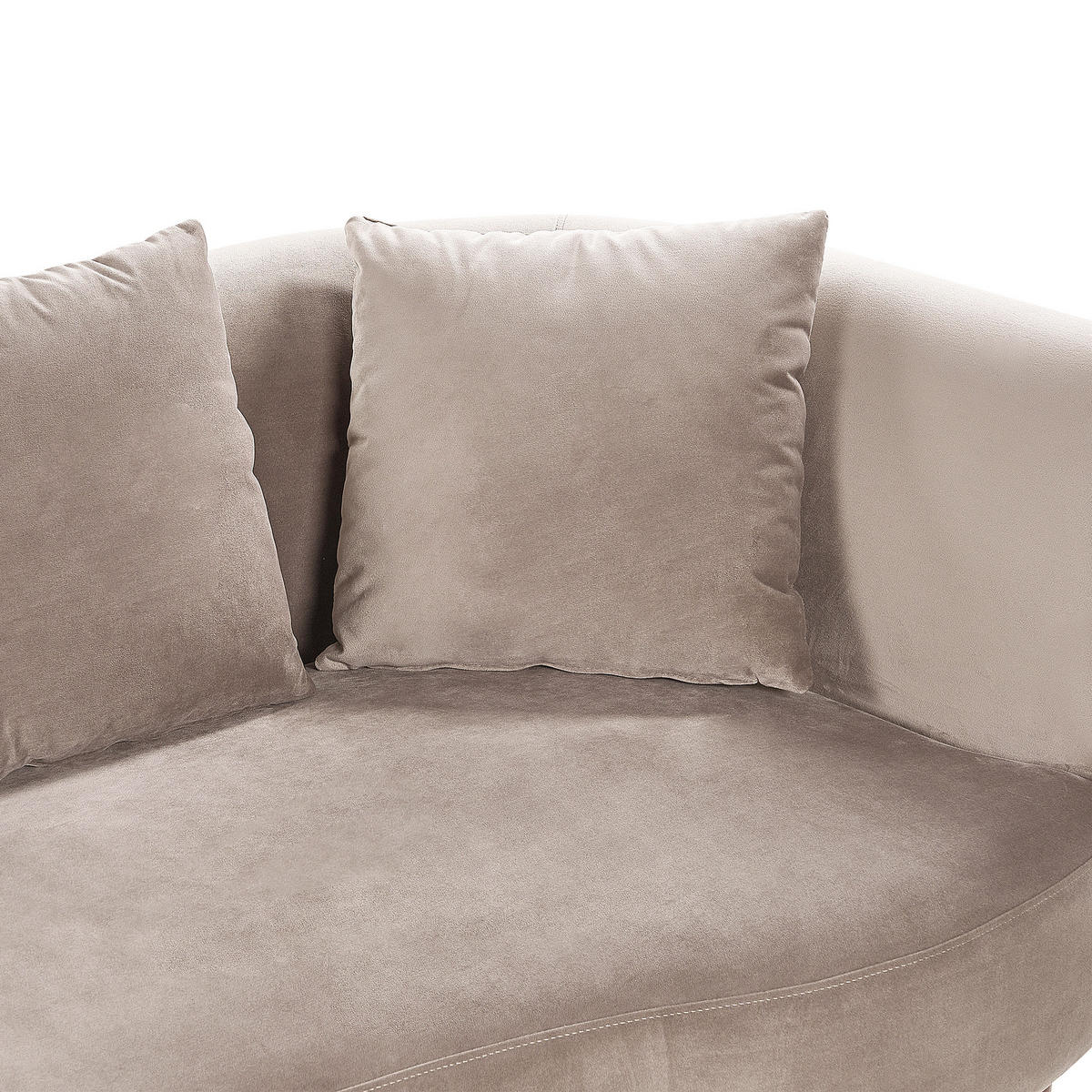 CHAISELONGUE Samtstoff taupe rechtsseitig Chaumont - Dunkelbraun/Beige, Textil (168/75/74cm) - Beliani