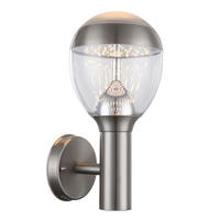 LED AUSSEN-WANDLEUCHTE Edelstahl Silber - Silberfarben, Metall (15/31.7/17.3cm)