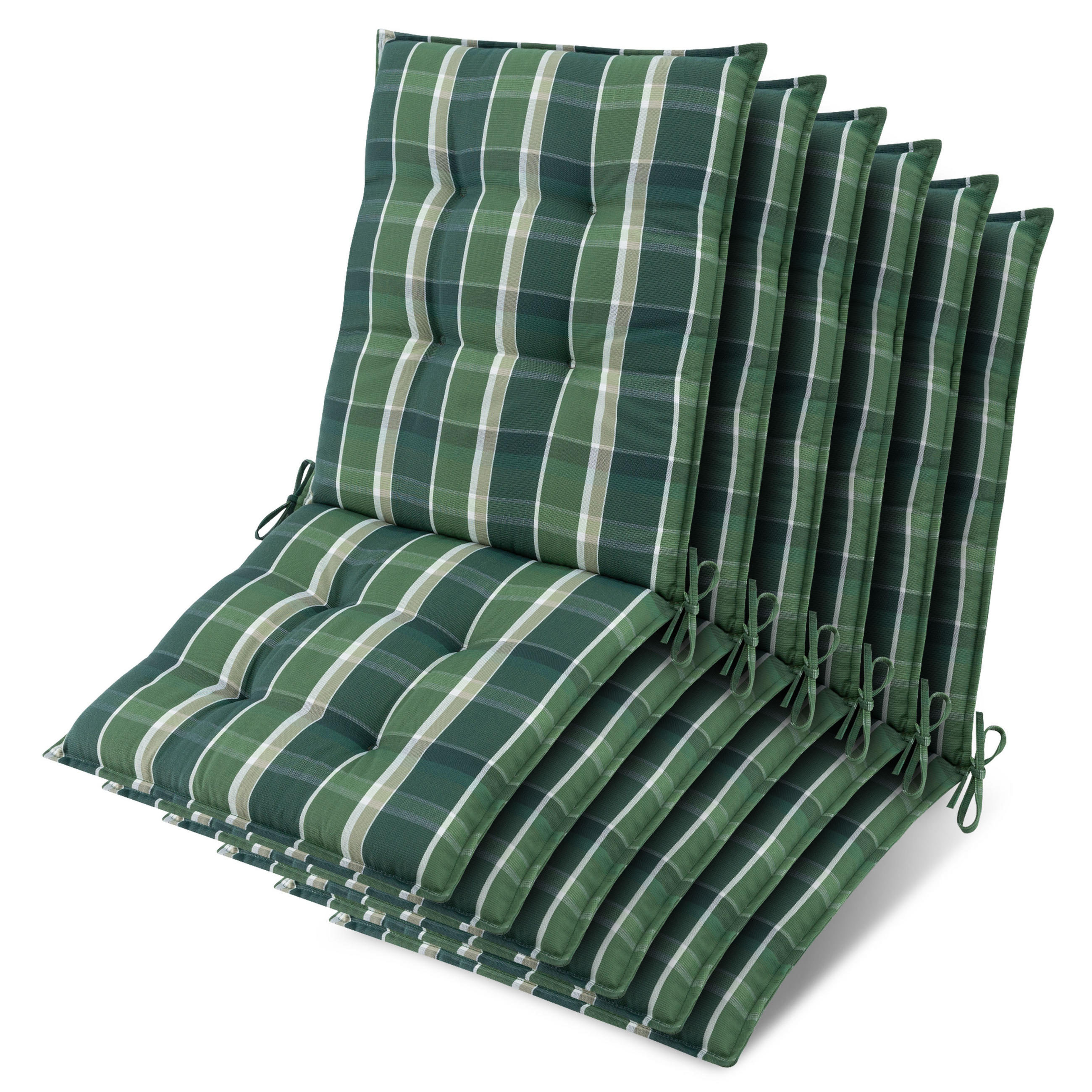 NIEDERLEHNER Sun-NL 105x50x8cm Grün-Kariert (6tlg) - Dunkelgrün, Textil (50/100cm) - Beautissu 