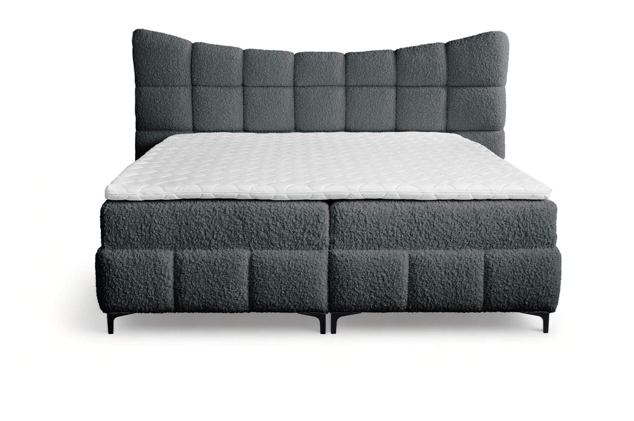 BOXBETT Nova In Rolf - Dunkelgrau, Holzwerkstoff/Textil (180/200cm) - Fun Möbel