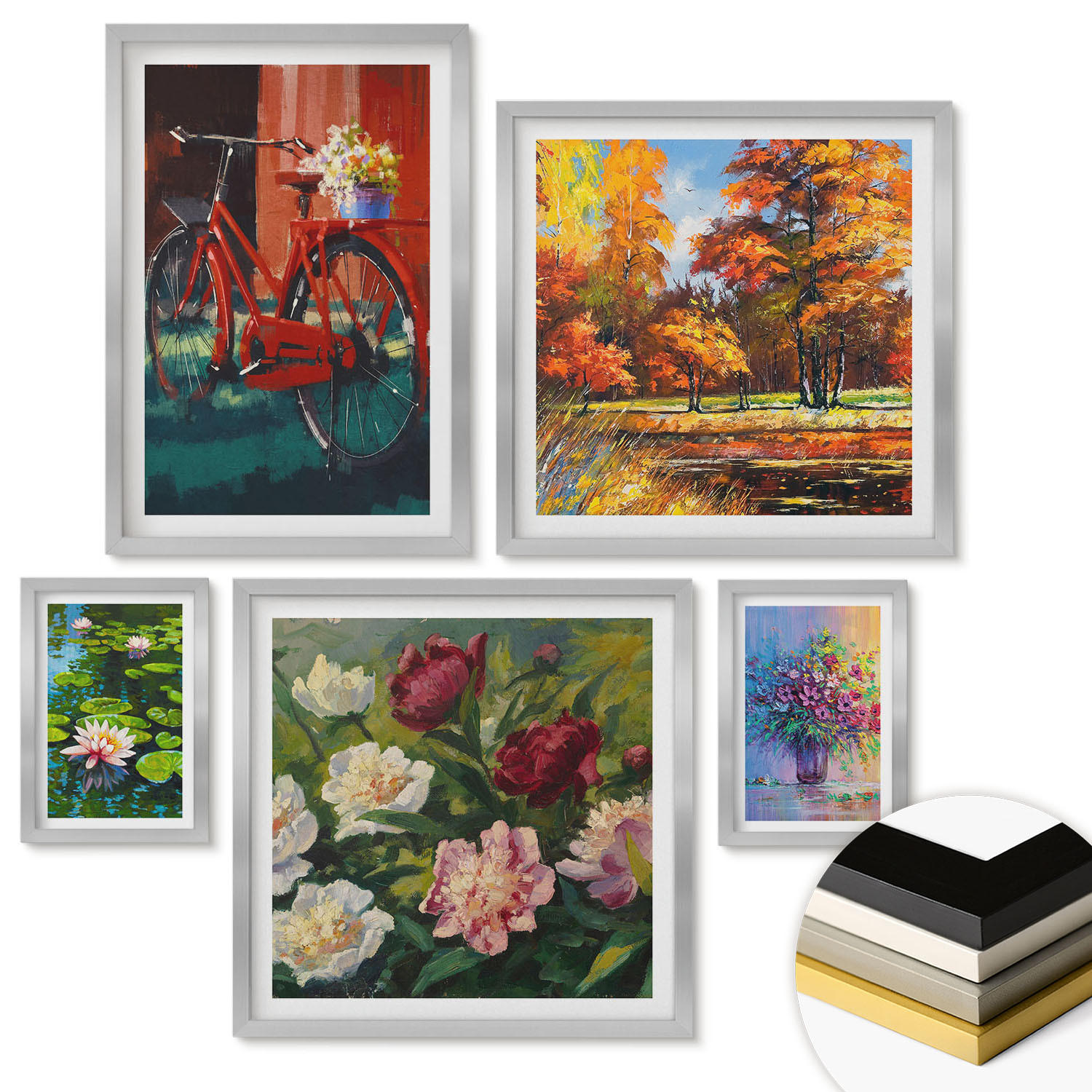ArtPrintCave Wandbilder Silber 40x60 cm