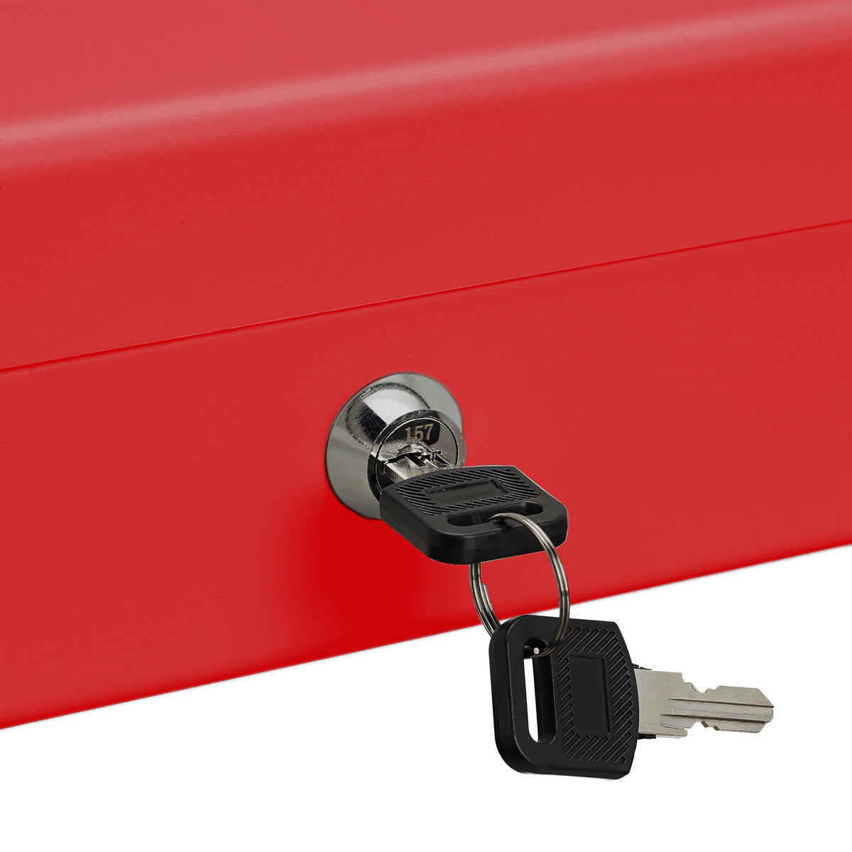 GELDKASSETTE - Rot, Kunststoff/Metall (30.5/8.5/24.5cm) - Relaxdays