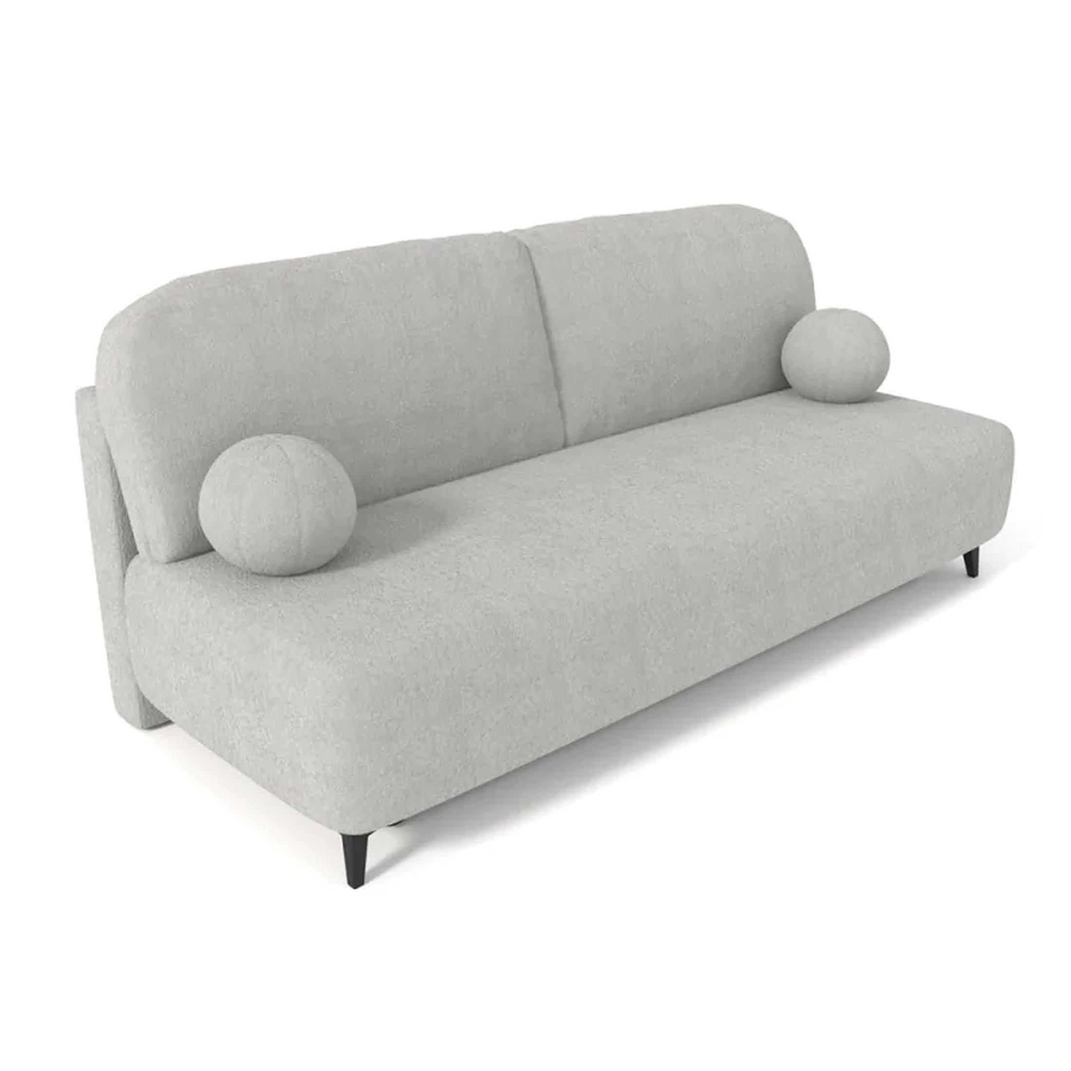 SCHLAFSOFA MIO, Sofa mit Schlaffunktion und Bettkasten, Farbe: Grau, Bouclé-Stoff - Grau, Textil (198/90/86cm) - Sepro Meble