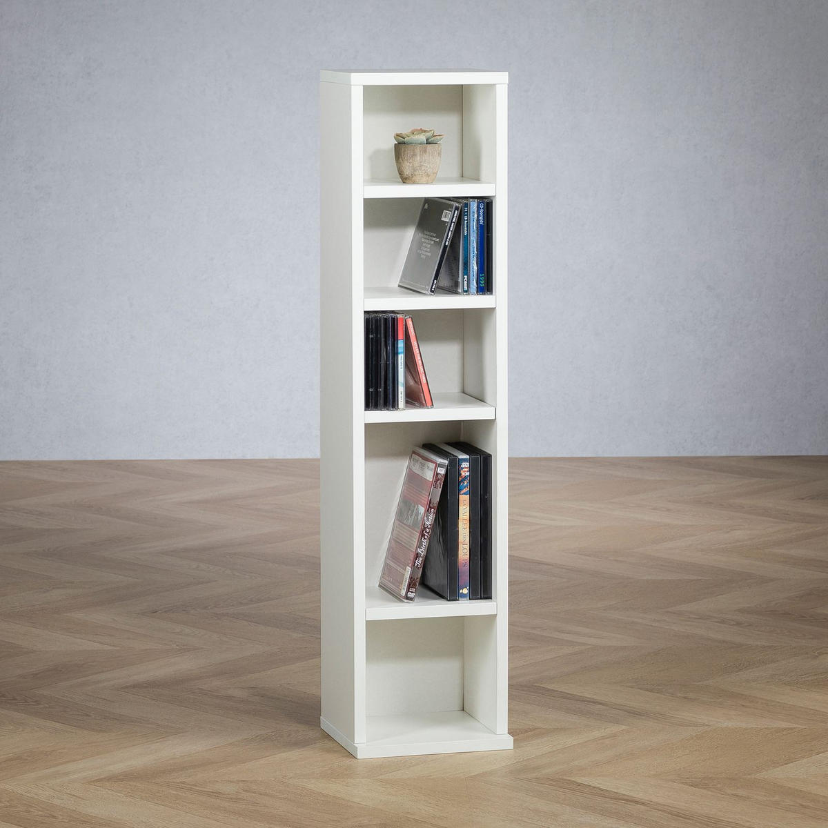 CD/DVD REGAL MELODIE weiß - Weiß, Holzwerkstoff (21/88/20cm) - IDIMEX