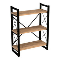 STANDREGAL Skørping - Schwarz/Braun, Holzwerkstoff/Metall (65/90/30cm) - [en.casa]