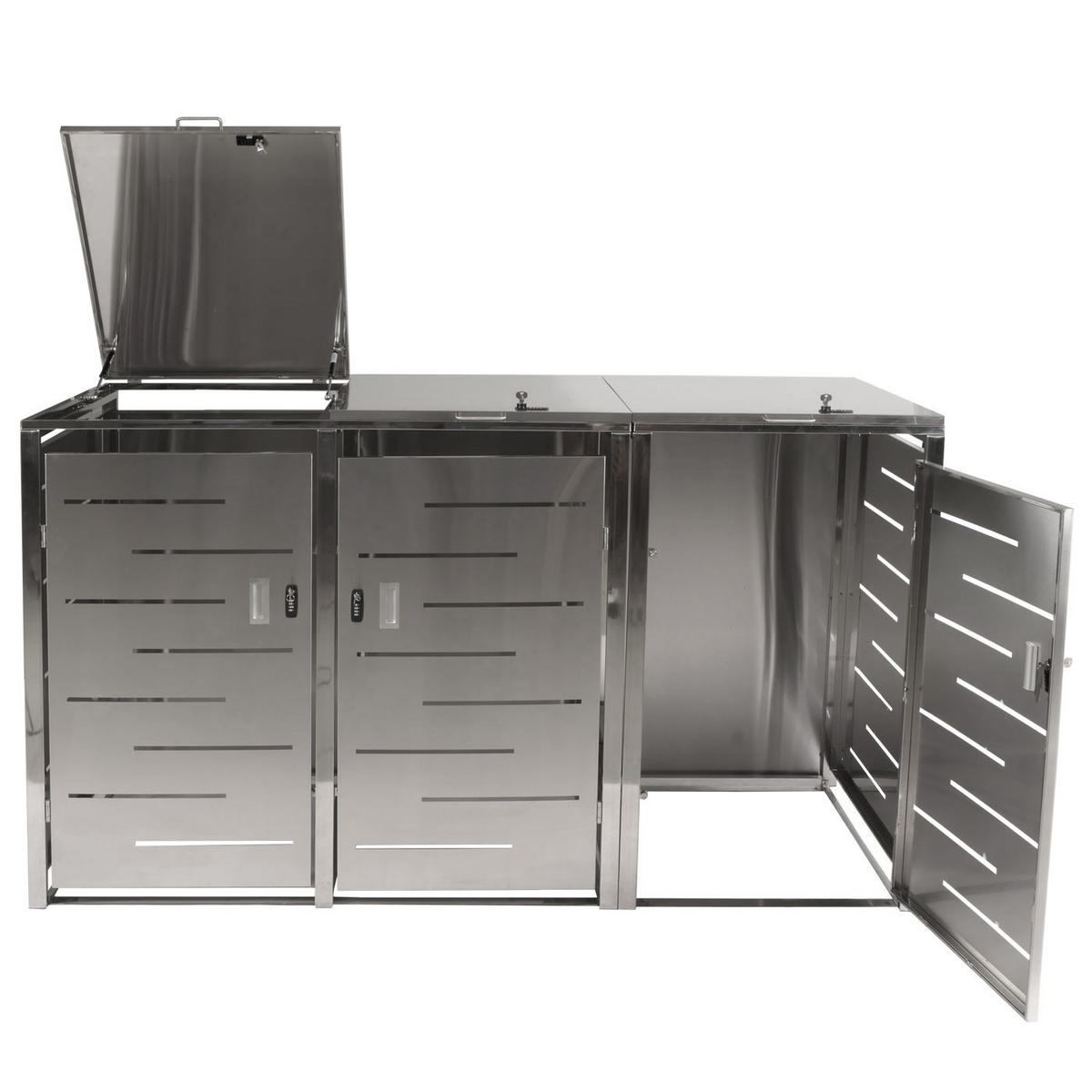 3ER-MÜLLTONNENVERKLEIDUNG Silber - Silberfarben, Metall (197/116/80cm) - MCW