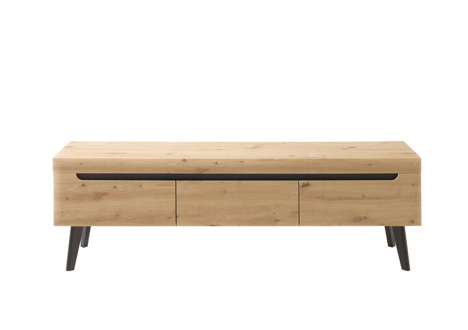 TV-LOWBOARD Artisan Eiche schwarz, TV-Unterteil skandinavisch, 160 x 50 cm - Schwarz/Eiche Artisan, Holzwerkstoff (160/50/40cm) - Furn.Design